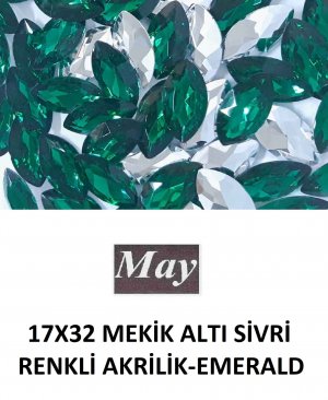 17X32 MEKİK ALTI SİVRİ RENKLİ AKRİLİK-EMERALD