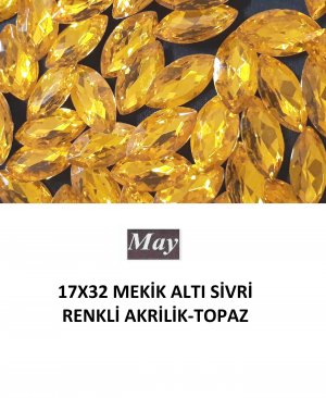 17X32 MEKİK ALTI SİVRİ RENKLİ AKRİLİK-TOPAZ