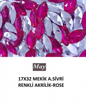 17X32 MEKİK ALTI SİVRİ RENKLİ AKRİLİK-ROSE