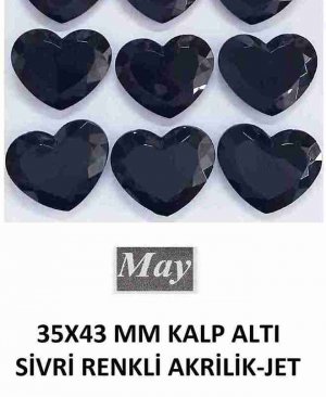 35X43 MM KALP ALTI SİVRİ RENKLİ AKRİLİK-JET