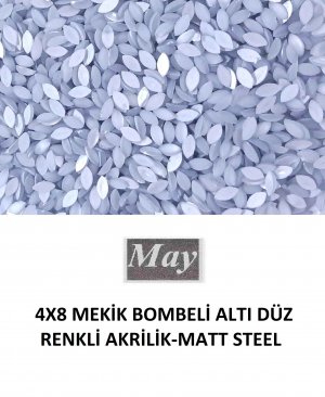 4X8 MEKİK BOMBELİ ALTI DÜZ RENKLİ AKRİLİK-MATT STEEL