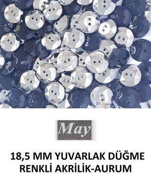 18,5 MM YUVARLAK DÜĞME RENKLİ AKRİLİK-AURUM