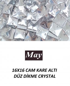 16X16 CAM KARE ALTI DÜZ DİKME CRYSTAL