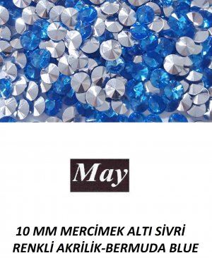 10 MM MERCİMEK ALTI SİVRİ RENKLİ AKRİLİK-BERMUDA BLUE