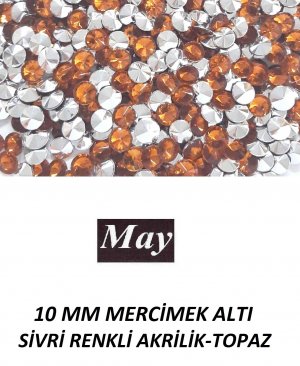 10 MM MERCİMEK ALTI SİVRİ RENKLİ AKRİLİK-TOPAZ