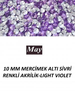 10 MM MERCİMEK ALTI SİVRİ RENKLİ AKRİLİK-LIGHT VIOLET