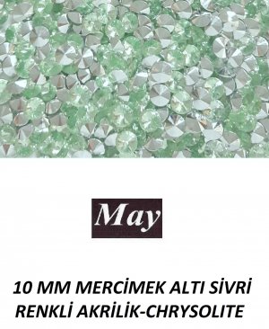 10 MM MERCİMEK ALTI SİVRİ RENKLİ AKRİLİK-CHRYSOLITE