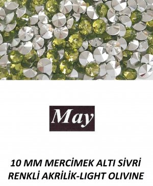 10 MM MERCİMEK ALTI SİVRİ RENKLİ AKRİLİK-LIGHT OLIVINE