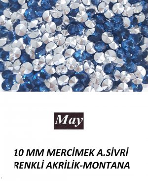 10 MM MERCİMEK ALTI SİVRİ RENKLİ AKRİLİK-MONTANA