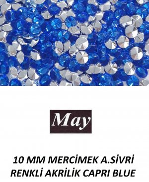 10 MM MERCİMEK ALTI SİVRİ RENKLİ AKRİLİK-CAPRI BLUE