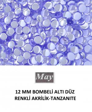 12 MM BOMBELİ ALTI DÜZ RENKLİ AKRİLİK-TANZANITE