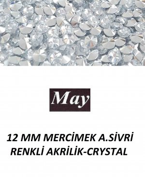 12 MM MERCİMEK ALTI SİVRİ RENKLİ AKRİLİK-CRYSTAL