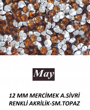 12 MM MERCİMEK ALTI SİVRİ RENKLİ AKRİLİK-SM.TOPAZ