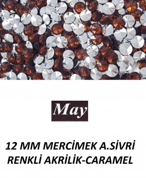 12 MM MERCİMEK ALTI SİVRİ RENKLİ AKRİLİK-CARAMEL