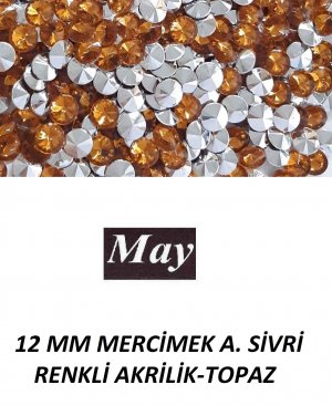 12 MM MERCİMEK ALTI SİVRİ RENKLİ AKRİLİK-TOPAZ