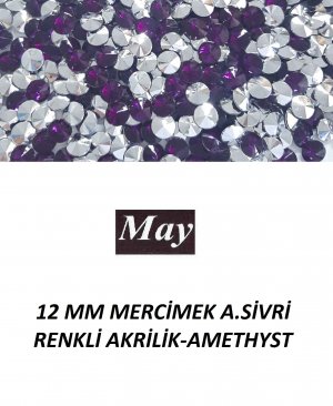 12 MM MERCİMEK ALTI SİVRİ RENKLİ AKRİLİK-AMETHYST