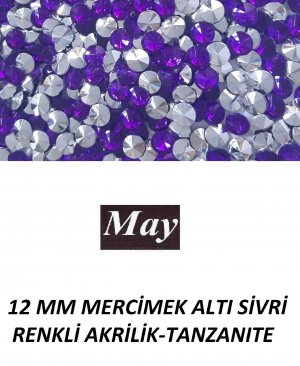 12 MM MERCİMEK ALTI SİVRİ RENKLİ AKRİLİK-TANZANITE