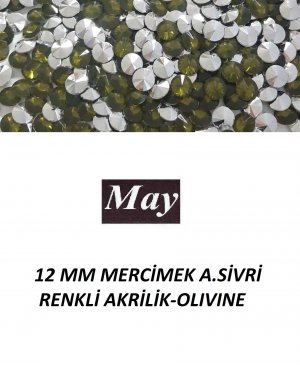 12 MM MERCİMEK ALTI SİVRİ RENKLİ AKRİLİK-OLIVINE