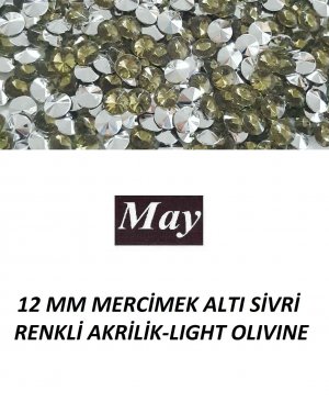 12 MM MERCİMEK ALTI SİVRİ RENKLİ AKRİLİK-LIGHT OLIVINE