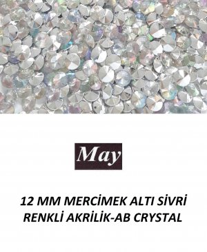 12 MM MERCİMEK ALTI SİVRİ RENKLİ AKRİLİK-AB CRYSTAL