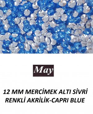 12 MM MERCİMEK ALTI SİVRİ RENKLİ AKRİLİK-CAPRI BLUE