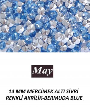 14 MM MERCİMEK ALTI SİVRİ RENKLİ AKRİLİK-BERMUDA BLUE