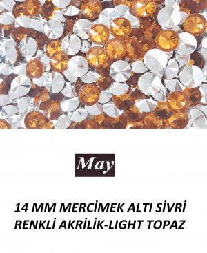 14 MM MERCİMEK ALTI SİVRİ RENKLİ AKRİLİK-LIGHT TOPAZ