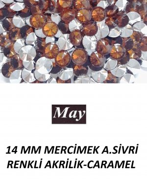 14 MM MERCİMEK ALTI SİVRİ RENKLİ AKRİLİK-CARAMEL