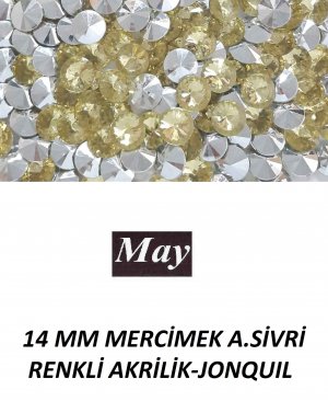 14 MM MERCİMEK ALTI SİVRİ RENKLİ AKRİLİK-JONQUIL