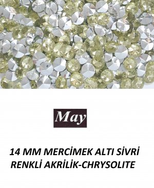 14 MM MERCİMEK ALTI SİVRİ RENKLİ AKRİLİK-CHRYSOLITE