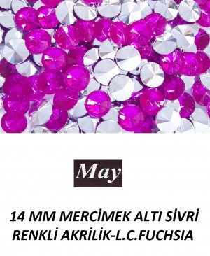 14 MM MERCİMEK ALTI SİVRİ RENKLİ AKRİLİK-L.C.FUCHSIA