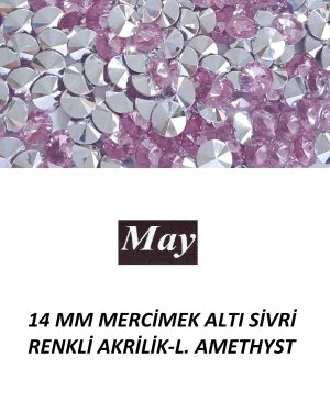 14 MM MERCİMEK ALTI SİVRİ RENKLİ AKRİLİK-LIGHT AMETHYST