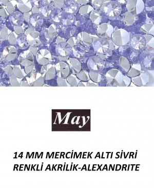 14 MM MERCİMEK ALTI SİVRİ RENKLİ AKRİLİK-ALEXANDRITE