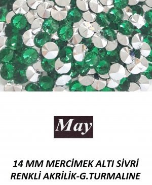 14 MM MERCİMEK ALTI SİVRİ RENKLİ AKRİLİK-G.TURMALINE