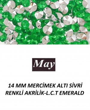 14 MM MERCİMEK ALTI SİVRİ RENKLİ AKRİLİK-L.C.T EMERALD