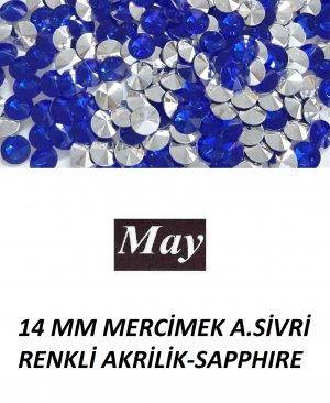 14 MM MERCİMEK ALTI SİVRİ RENKLİ AKRİLİK-SAPPHIRE