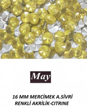 16 MM MERCİMEK ALTI SİVRİ RENKLİ AKRİLİK-CITRINE