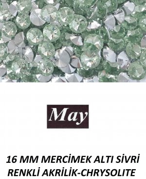 16 MM MERCİMEK ALTI SİVRİ RENKLİ AKRİLİK-CHRYSOLITE