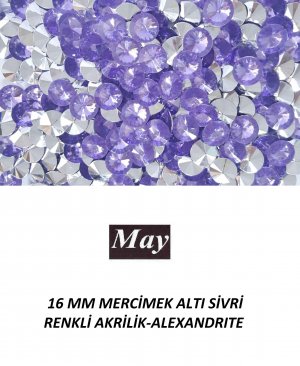 16 MM MERCİMEK ALTI SİVRİ RENKLİ AKRİLİK-ALEXANDRITE