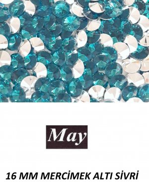 16 MM MERCİMEK ALTI SİVRİ RENKLİ AKRİLİK-BLUE ZIRCON