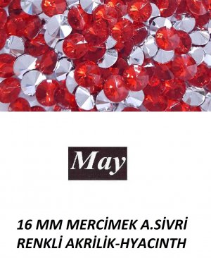 16 MM MERCİMEK ALTI SİVRİ RENKLİ AKRİLİK-HYACINTH