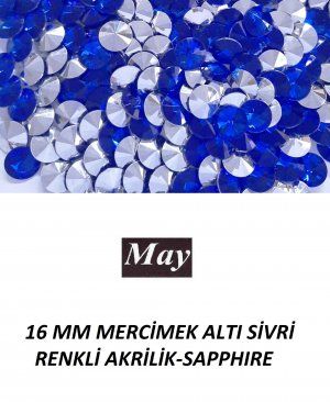 16 MM MERCİMEK ALTI SİVRİ RENKLİ AKRİLİK-SAPPHIRE