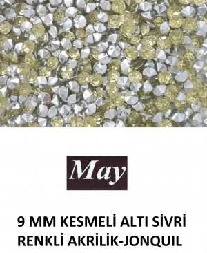 9 MM KESMELİ ALTI SİVRİ RENKLİ AKRİLİK-JONQUIL