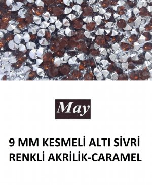 9 MM KESMELİ ALTI SİVRİ RENKLİ AKRİLİK-CARAMEL