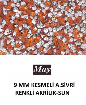 9 MM KESMELİ ALTI SİVRİ RENKLİ AKRİLİK-SUN