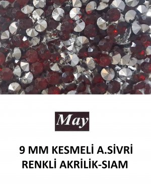 9 MM KESMELİ ALTI SİVRİ RENKLİ AKRİLİK-SIAM