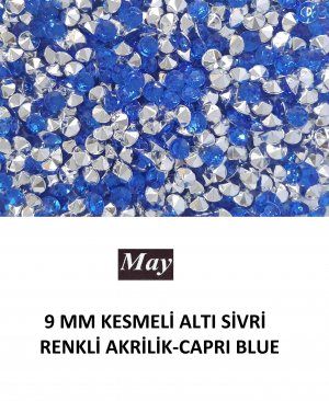 9 MM KESMELİ ALTI SİVRİ RENKLİ AKRİLİK-CAPRI BLUE