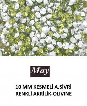 10 MM KESMELİ ALTI SİVRİ RENKLİ AKRİLİK-OLIVINE