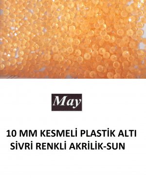 10 MM KESMELİ PLASTİK ALTI SİVRİ RENKLİ AKRİLİK-SUN