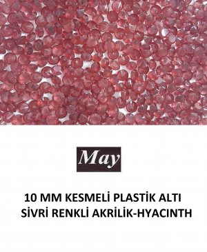 10 MM KESMELİ PLASTİK ALTI SİVRİ RENKLİ AKRİLİK-HYACINTH